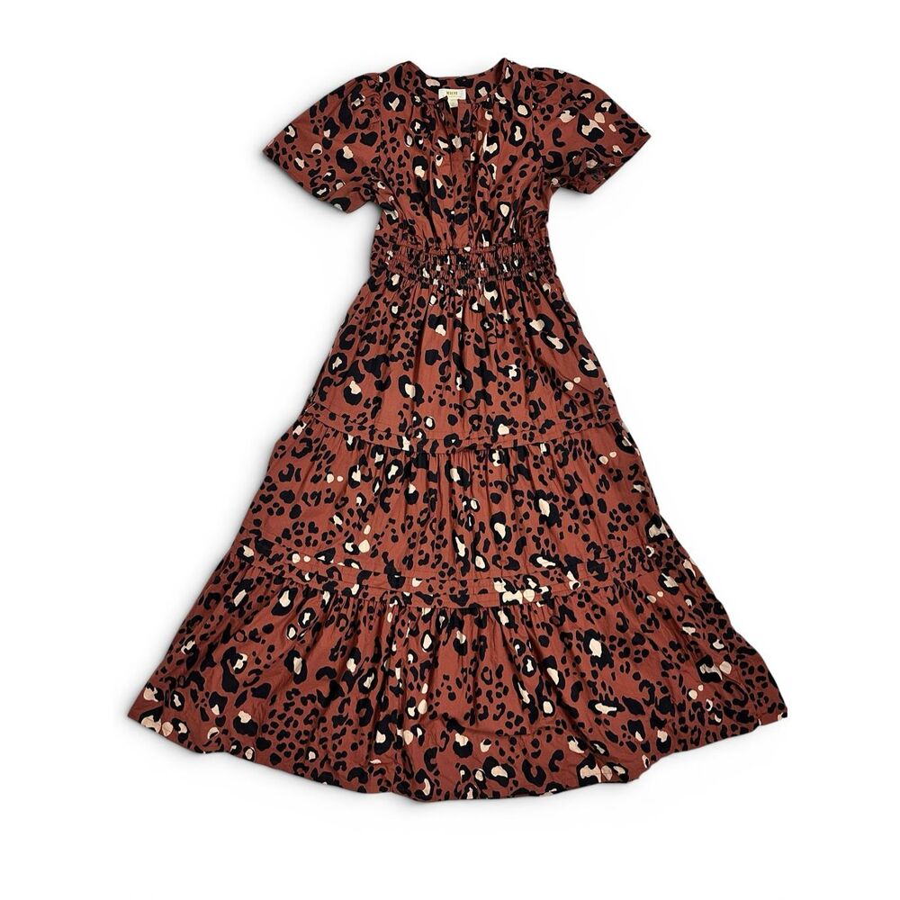 Anthropologie Somerset Maxi Dress Sz S Leopard Print Pockets - Picture 2 of 12
